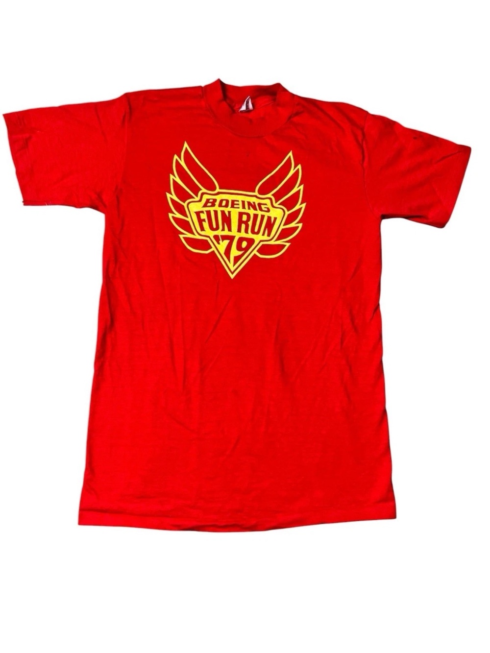 Vintage 1979 Boeing Fun Run Red Yellow Shirt